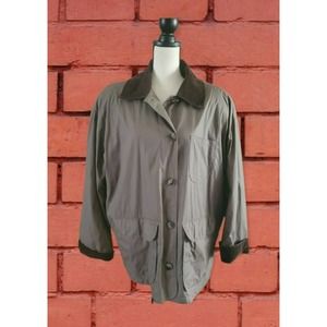 Women's Portrait Brown Barn Chore Coat Corduroy Trim Flannel Lined Sz L